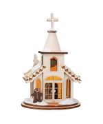 NEW - Ginger Cottages Wooden Ornament - Wedding Chapel